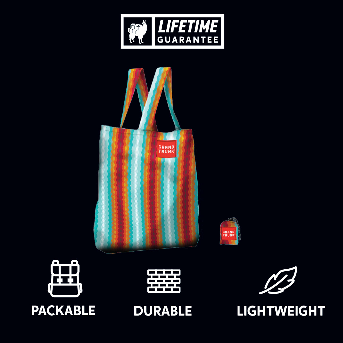 Durable packable lightweight tote eco friendly upcycled waste reducing sustainable strong reusable bag grocery shopping style