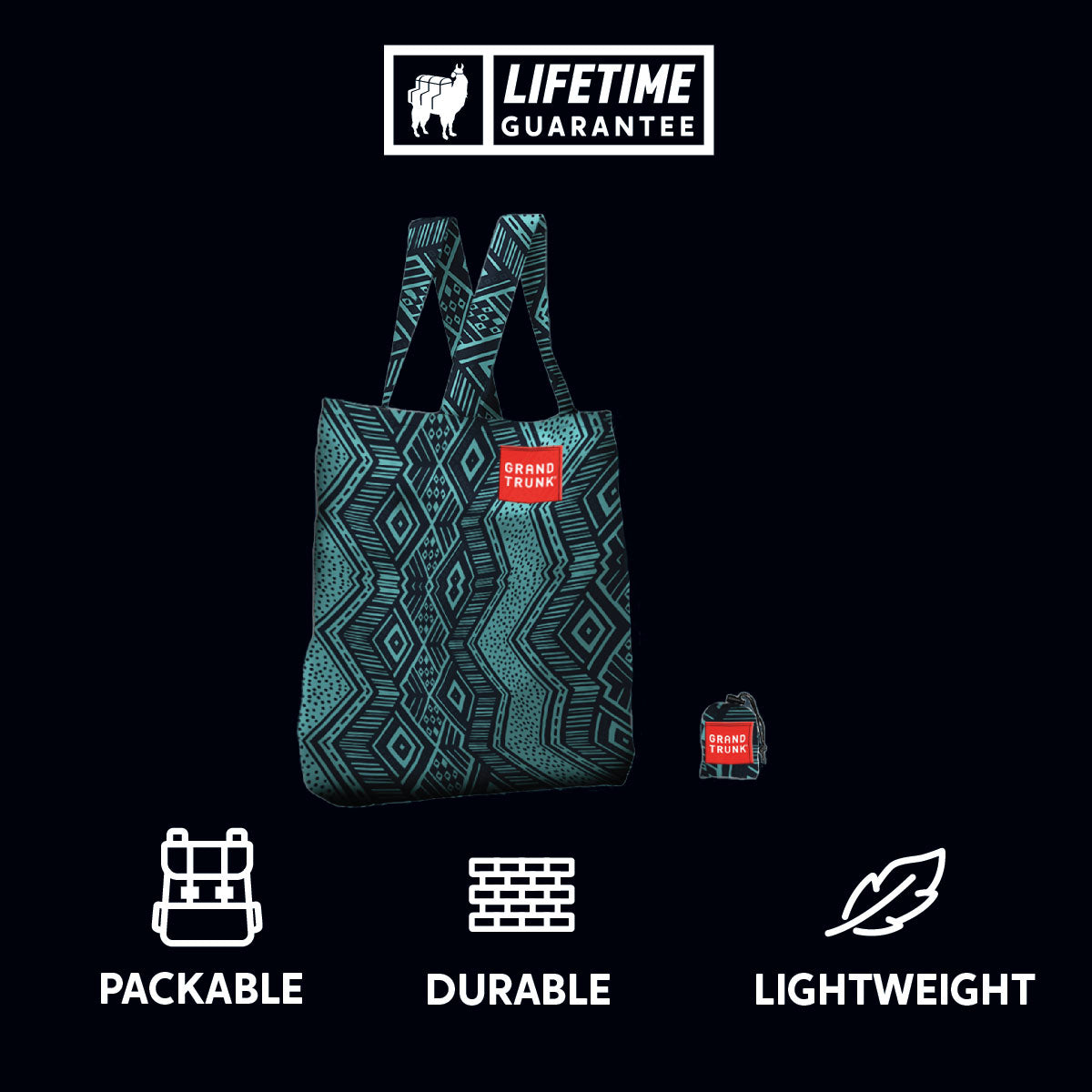 Durable packable lightweight tote eco friendly upcycled waste reducing sustainable strong reusable bag grocery shopping style