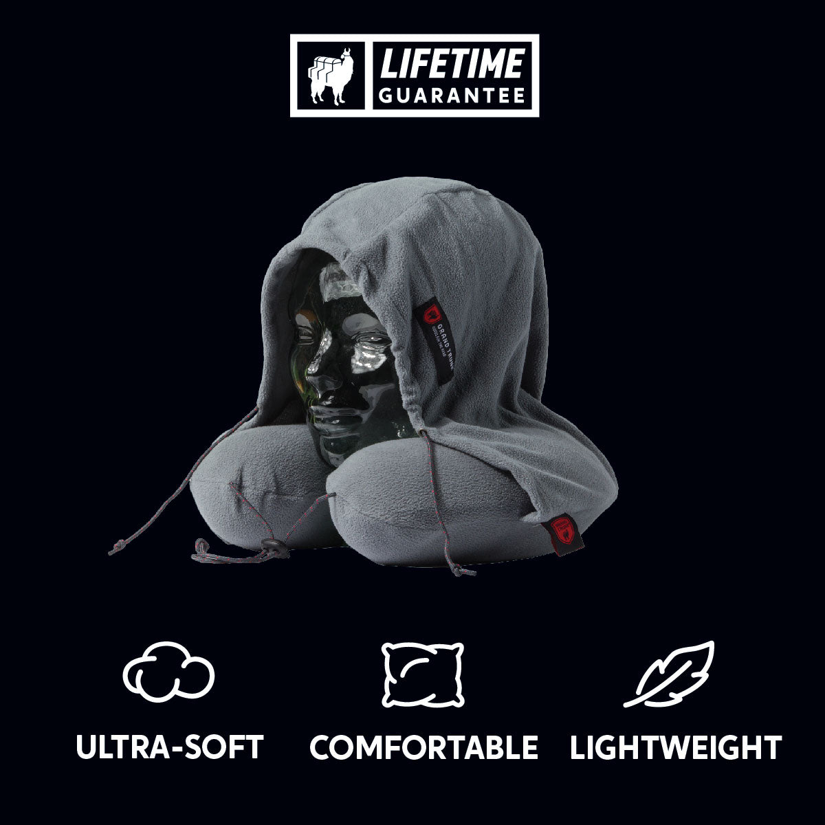 ultra-soft comfortable lightweight hooded travel pillow unique privacy hood soft cozy