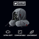 ultra-soft comfortable lightweight hooded travel pillow unique privacy hood soft cozy