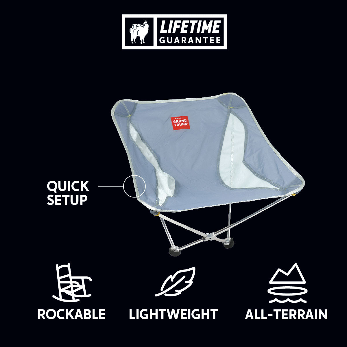 Monarch chair rockable lightweight all-terrain quick setup